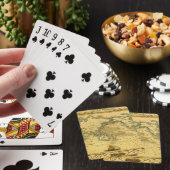 Oude Antiek Wereldkaart Pokerkaarten (Insitu)