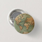 Oude Antiek Wereldkaart Ronde Button 3,2 Cm (Voorkant /achterkant)