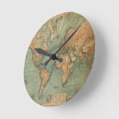  Oude Antiek Wereldkaart Ronde Klok (Hoek)