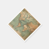  Oude Antiek Wereldkaart Servet (Hoek)