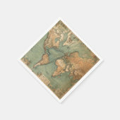  Oude Antiek Wereldkaart Servet (Hoek)