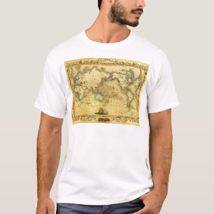 Oude Antiek Wereldkaart T-shirt