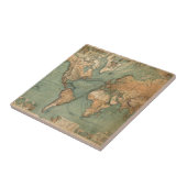  Oude Antiek Wereldkaart Tegeltje (Zijkant)