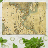 Oude Antiek Wereldkaart Theedoek (Gevouwen)