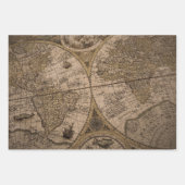 Oude antiek wereldkaarten papier vellen (Voorkant 3)