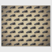 Oude Antiek zwarte auto Cadeaupapier (Vlak)