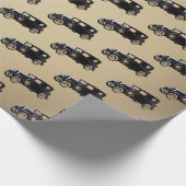 Oude Antiek zwarte auto Cadeaupapier (Hoek)