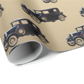 Oude Antiek zwarte auto Cadeaupapier (Rol Hoek)