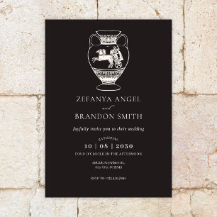 Oude antieke empire vaas vintage kunst uitnodiging