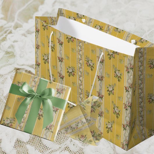 Oude Antieke Gele Behangpatroon Groot Cadeauzakje