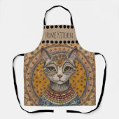 Oude, antieke kat en motiefpatroon schort (Voorkant)