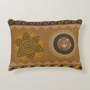 Oude, antieke kat, oud motief kunst werp kussen