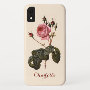 Oude antieke roze tuinrozen in bloei iPhone XR hoesje