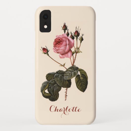 Oude antieke roze tuinrozen in bloei Case-Mate iPhone case (Achterkant)