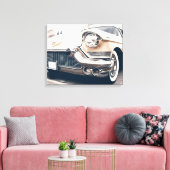 Oude Antieke Witte Crème Kleurige Auto Canvas Afdruk (Insitu (Woonkamer))