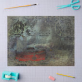 Oude antieke zwarte rode oude script bladmuziek tissuepapier (Craft)