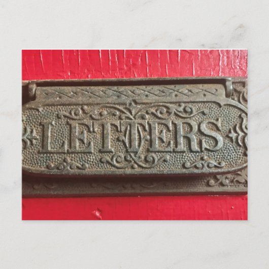 Oude Antigue  rode portiersleuf voor briefpost Briefkaart (Voorkant)