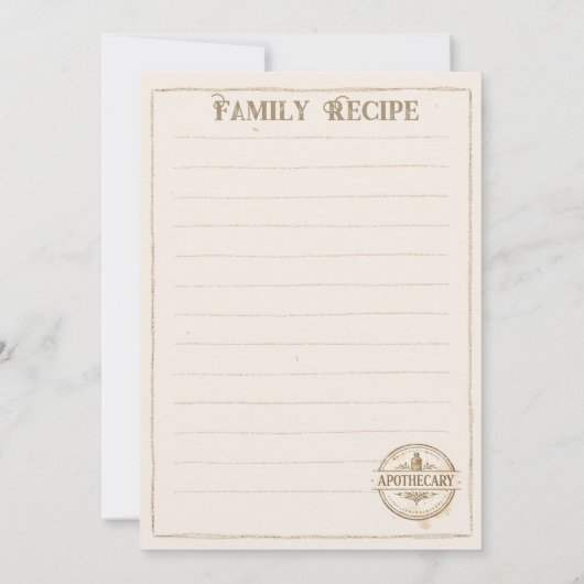 Oude Apotheek Familie Recept Kaarten (Achterkant)