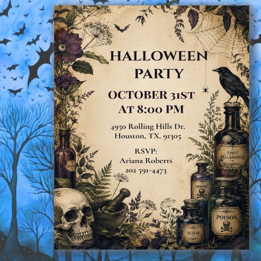 Oude Apotheek Halloween-feest Kaart