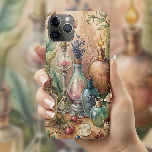 Oude apothekersflessen met botanische illustraties Case-Mate iPhone case