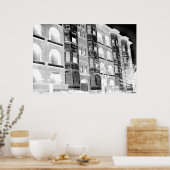 Oude appartementengebouwen Z/W - negatief Poster (Keuken)