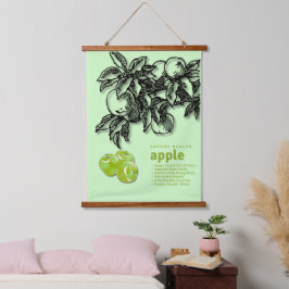 Oude appel voeding educatieve fruitkeuken hangend wandkleed