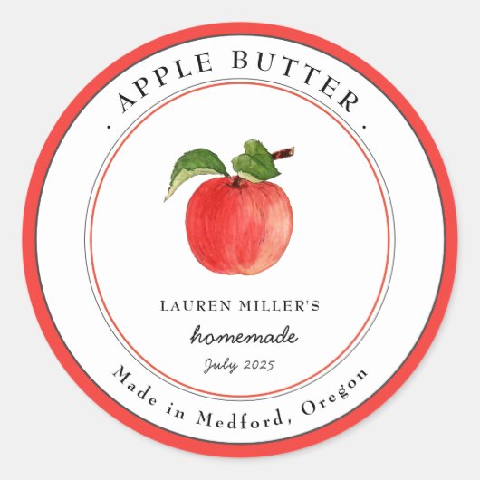 Oude appelboter pot Inmaaklabel Ronde Sticker (Voorkant)