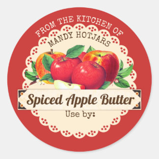 Oude appels uit de keuken van inmaaklabel ronde sticker