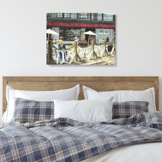 Oude Apple Box Cafe Waterverf Petaluma+Calif, Canvas Afdruk (Insitu (Slaapkamer))
