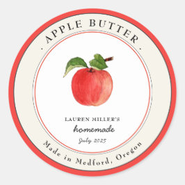 Oude Apple Butter pot etikettering voor inmaken Ronde Sticker