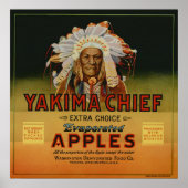 oude Apple Indian Fruit Crate Labels Poster (Voorkant)