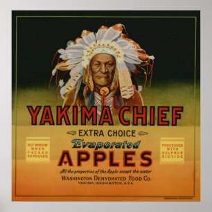 oude Apple Indian Fruit Crate Labels Poster