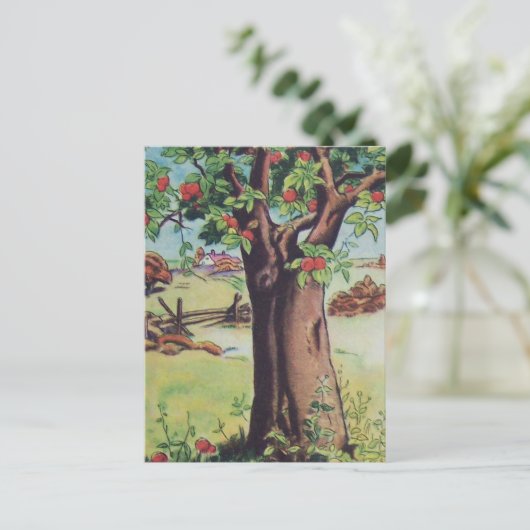  Oude Apple Tree Meadow Field Briefkaart (Staand voorkant)