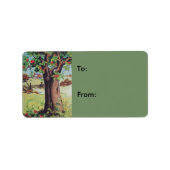 Oude Apple Tree Meadow Field Etiket (Voorkant)