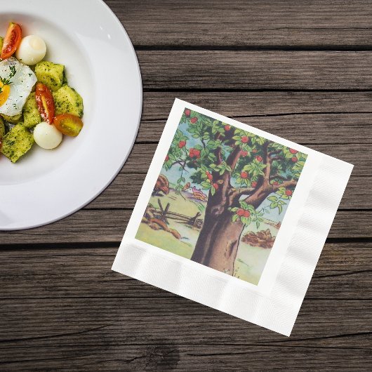  Oude Apple Tree Meadow Field Servetten