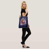 Oude aquarel hemelse fantasie-uil tote bag (Op model)
