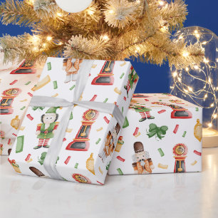Oude aquarel Kerst Notenkrakers Cadeaupapier