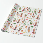 Oude aquarel Kerst Notenkrakers Cadeaupapier (Uitgerold)