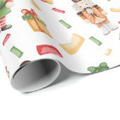 Oude aquarel Kerst Notenkrakers Cadeaupapier (Rol Hoek)
