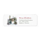 Oude aquarel Kerstpoort Etiket (Voorkant)