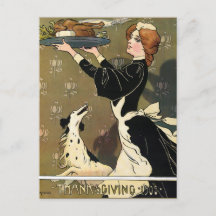 Oude aquarel Thanksgiving 1905 Illustratie 