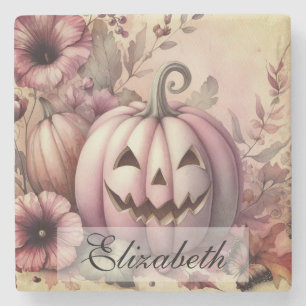 Oude aquarel van Halloween pompoenen Herfst  Stenen Onderzetter
