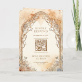 Oude Arabische Paleisboog QR-code Moslim Bruiloft (Achterkant)