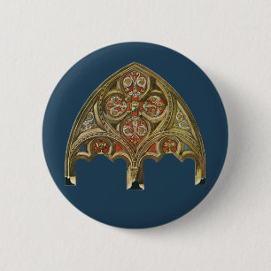 Oude architectonische element, decoratieve bogen ronde button 5,7 cm