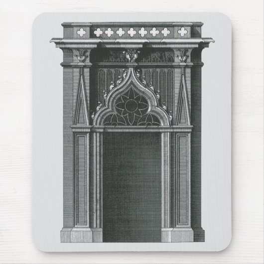 Oude architectonische element, gotische deuropenin muismat (Voorkant)