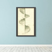 Oude architecturale trap, wenteltrap canvas afdruk (Insitu (Houten vloer))