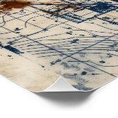 Oude architectuur blueprint poster (Hoek)