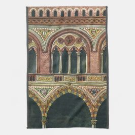 Oude architectuur, Citadel in Pavia, Italië Theedoek