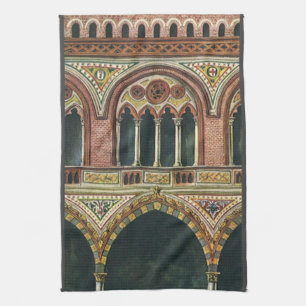 Oude architectuur, Citadel in Pavia, Italië Theedoek