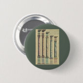 Oude Architectuur, de 5 Architecturale Orden Ronde Button 5,7 Cm (Voorkant /achterkant)